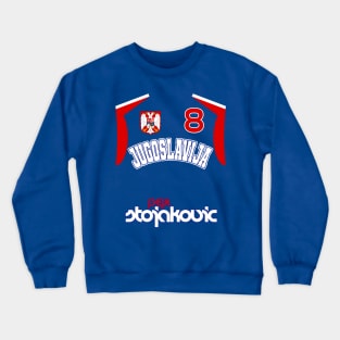 Peja Stojakovic Retro Yugoslavia Euro Basketball Fan Design Crewneck Sweatshirt